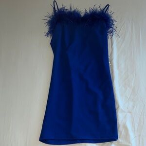 NWT- Blue Feather Short Formal Dress